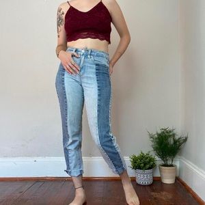 Two tone denim Garage brand high rise jeans size 0